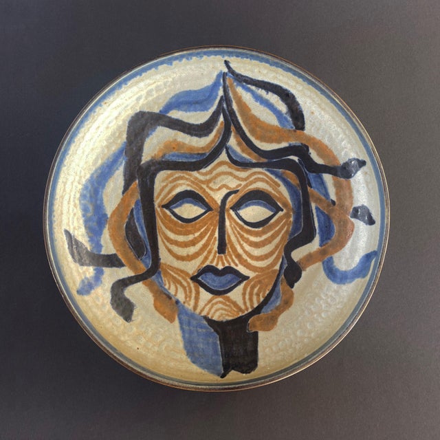 Beige Large Studio Art Pottery Bowl by Volendam, 1970s For Sale - Image 8 of 8