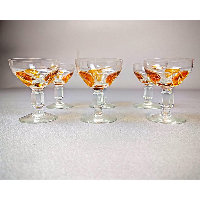 Golden Honey Amber Liqueur Glasses, Set of 6 For Sale - Image 4 of 11