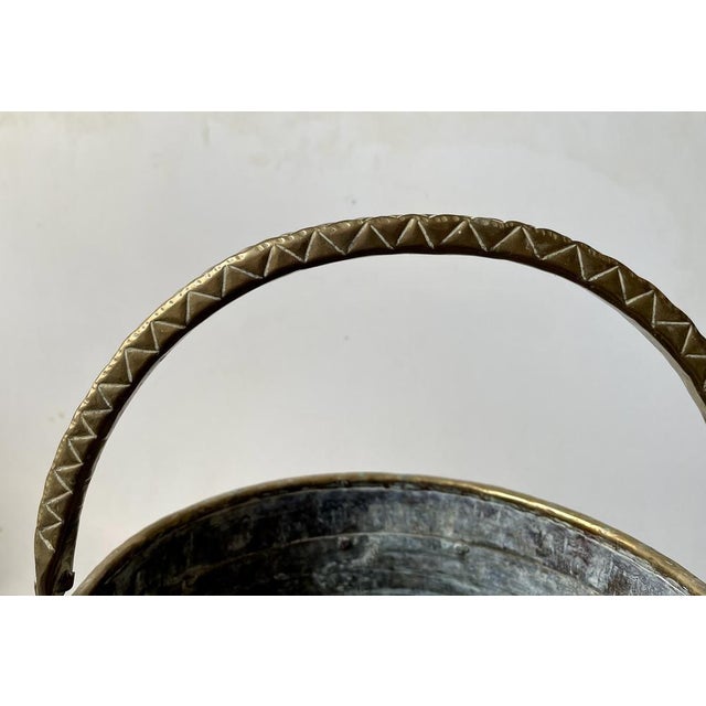 Large Vintage Moroccan Moorish Copper and Brass Planter, 1960s For Sale - Image 4 of 9