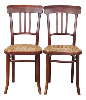 Set of Vintage Bistro Chairs with Matted Seats from Thonet