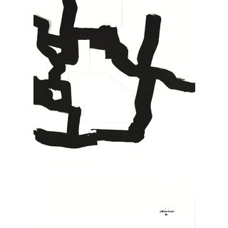 Eduardo Chillida Collage 26.75" X 18.75" Lithograph Abstract Black & White For Sale