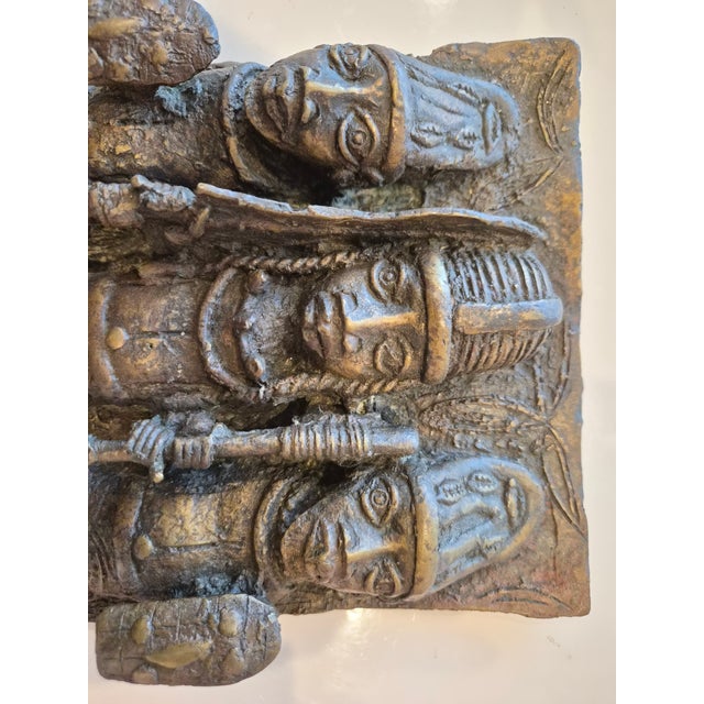 Bronze African Palace Plaque For Sale - Image 4 of 6