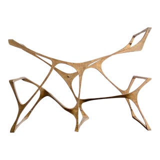 Made Goods Organic Modern Brass Glass Gerald Console Table or Bookshelf For Sale