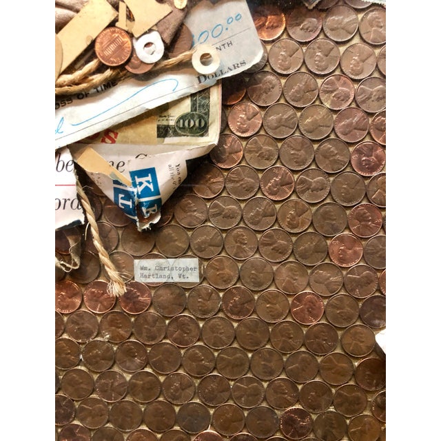 William R. Christopher, Assemblage Collage Painting/Sculpture with Pennies and Scrap Civil Rights Artist, 1963 For Sale In Miami - Image 6 of 8
