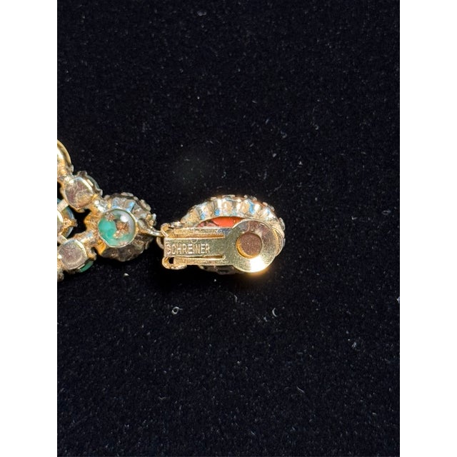 Metal Vintage Schreiner of New York Chandelier Earrings, A Pair For Sale - Image 7 of 8