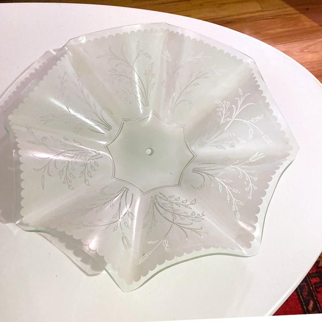 1950s 1950’s Ruffled Glass Semi Flush Shade For Sale - Image 5 of 9