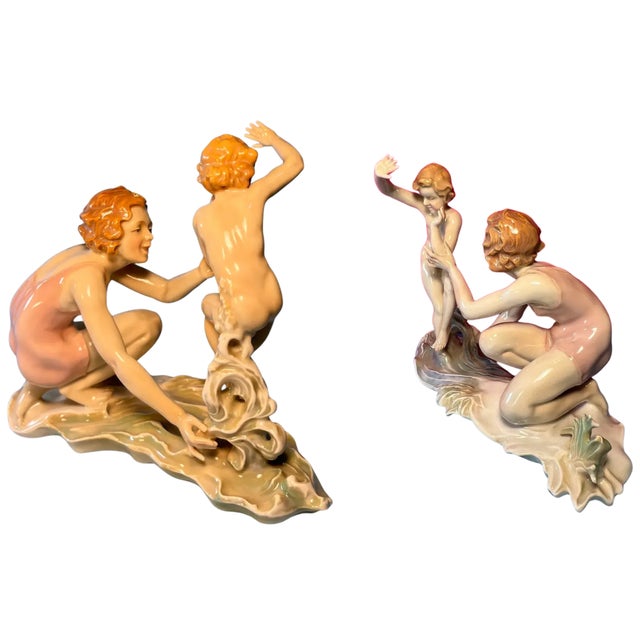 Karl Ens Figurine Mother Child Beach For Sale In New York - Image 6 of 13