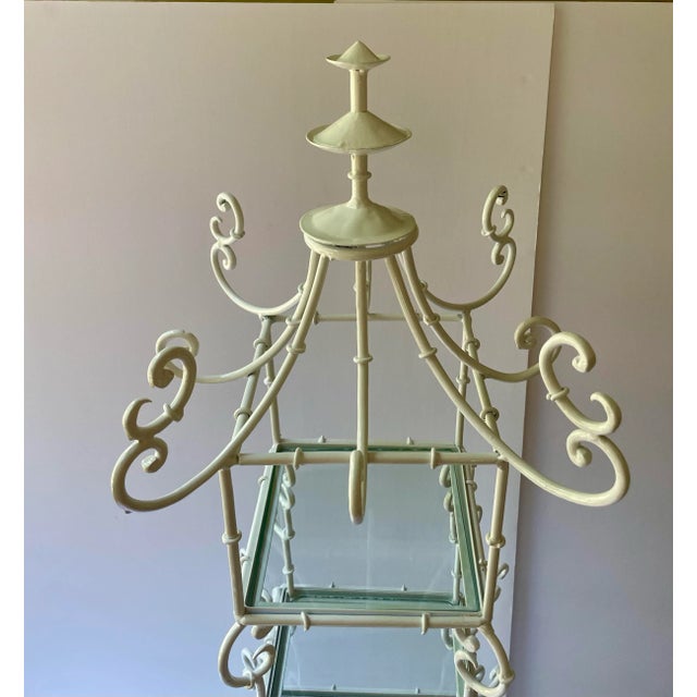 Italian Scrolled Pagoda Top Wrought Iron Etagere For Sale - Image 12 of 12