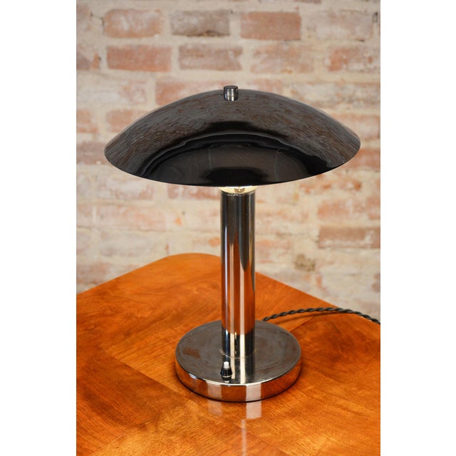 Bauhaus Table Lamp in Chrome and Steel from Miroslav Prokop, Czech, 1930s For Sale - Image 10 of 11