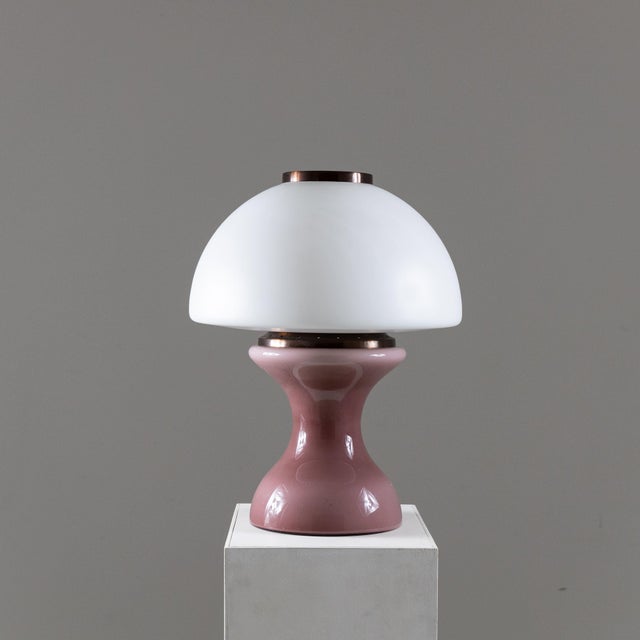 Pink and White Table Lamp, 1970s For Sale - Image 9 of 9
