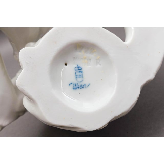 White Antique Robert Ullmann Royal Vienna Augarten Wien Austria White Porcelain Sitting Monkey Figurine For Sale - Image 8 of 8