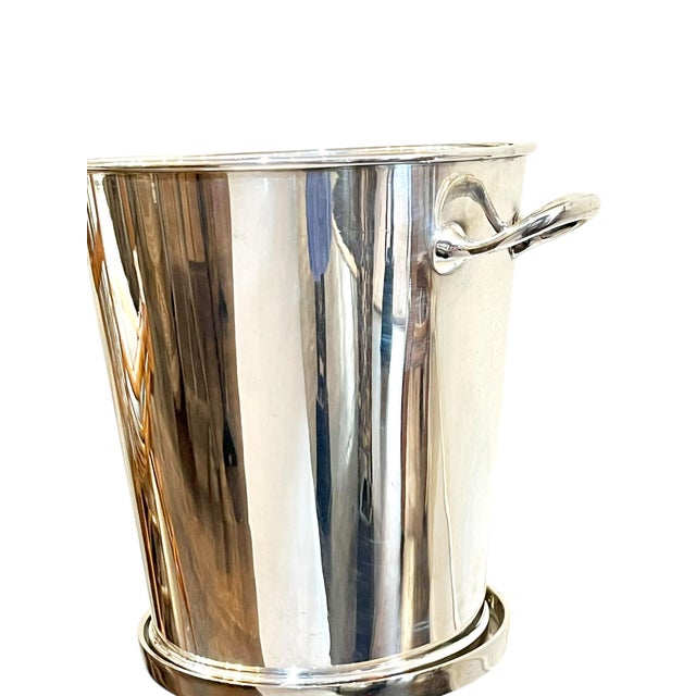 Asprey & Co. Antique Art Deco Asprey of London Silver Plate Ice Champagne Bucket on Later Stand For Sale - Image 4 of 18
