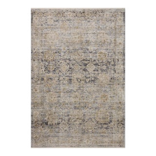 Jean Stoffer x Loloi Katherine Charcoal / Gold 2'-3" x 3'-10" Accent Rug For Sale