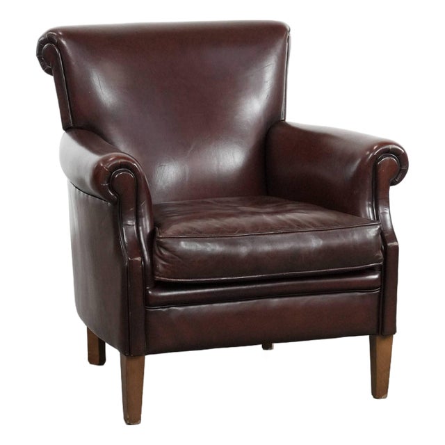 Club Chair in Sheepskin Leather For Sale