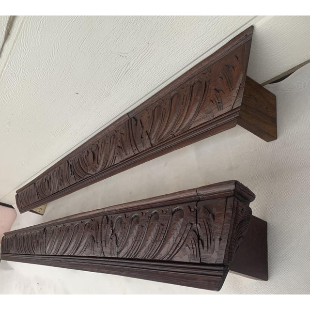 Antique Neo-Renaissance Wooden Curtain Rod Covers, 1890s, Set of 2 For Sale - Image 10 of 17