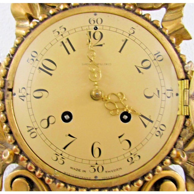Rococo 1960s Vintage Swedish Rococo Style Cartel Wall Clock by Westerstrand Töreboda For Sale - Image 3 of 17