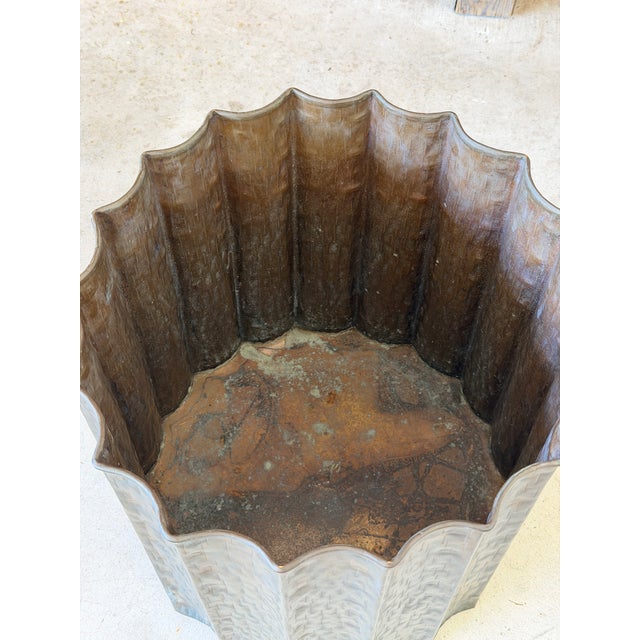 Mid 20th Century Mid-Century Italian Hammered Brass Jardiniere by Egidio Casagrande For Sale - Image 5 of 12