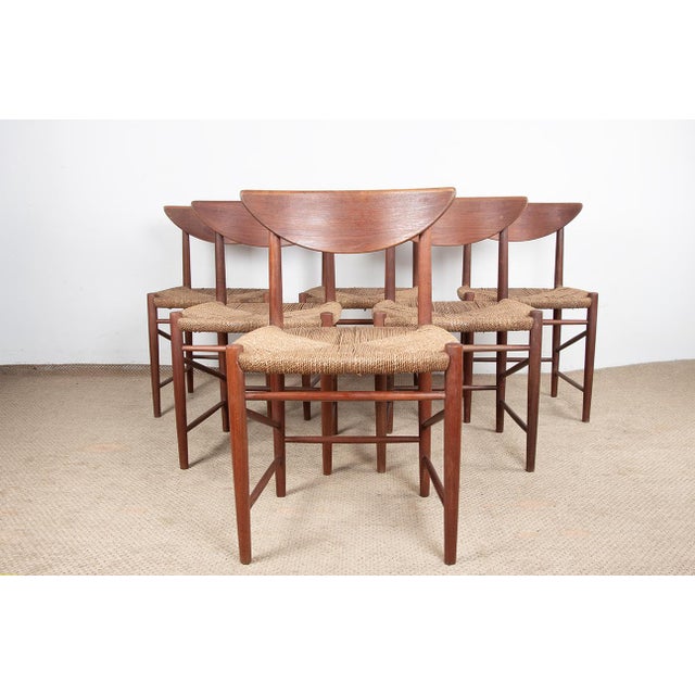 Danish Model 316 Chairs in Teak and Seagrass by Peter Hvidt and Orla Molgaard-Nielsen for Soborg Mobelfabrik, 1960s, Set of 6 For Sale - Image 14 of 18