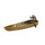 Classic and Antique Finished Cast Brass Frog Rowing Boat, Blue Hammer Shell Accents