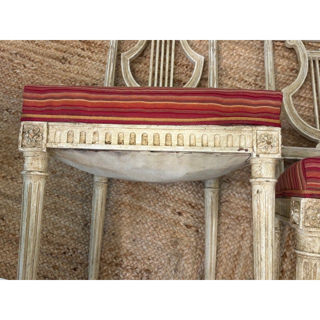 Late 19th Century Louis XVI Style Painted Lyre Back Chairs - A Pair For Sale - Image 16 of 17