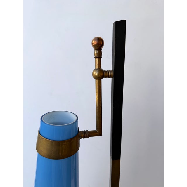 Mid-Century Floor Lamp Brass Metal and Murano Glass by Vistosi, Italy, 1960s For Sale - Image 11 of 12