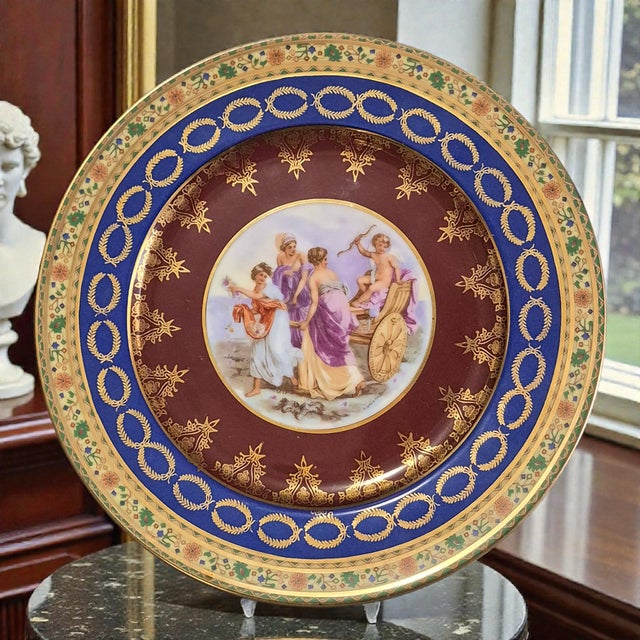 The Vintage Neoclassical Maidens J.K.W Western Germany Angelica Kauffman plate is a beautifully crafted collector plate...
