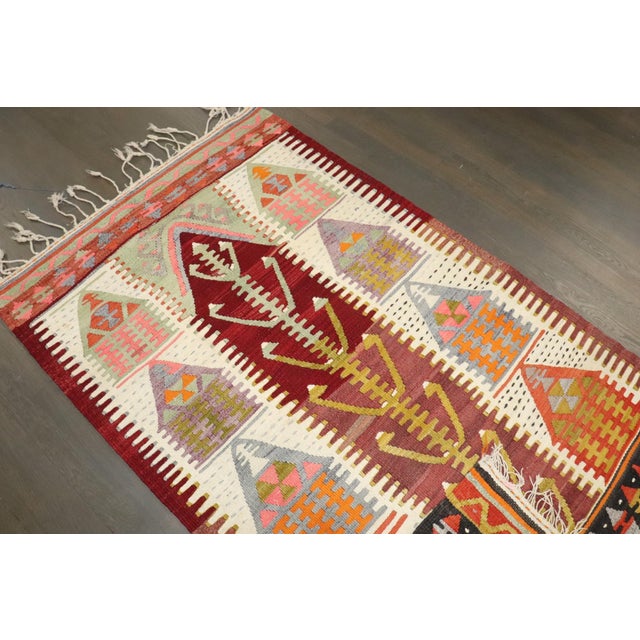 Vintage Turkish Flatweave Prayer Rug For Sale - Image 4 of 8