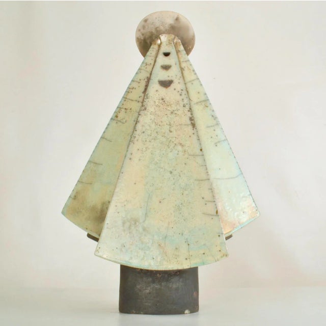 Black Sculpture of Cloaked Figure in Ceramic For Sale - Image 8 of 11