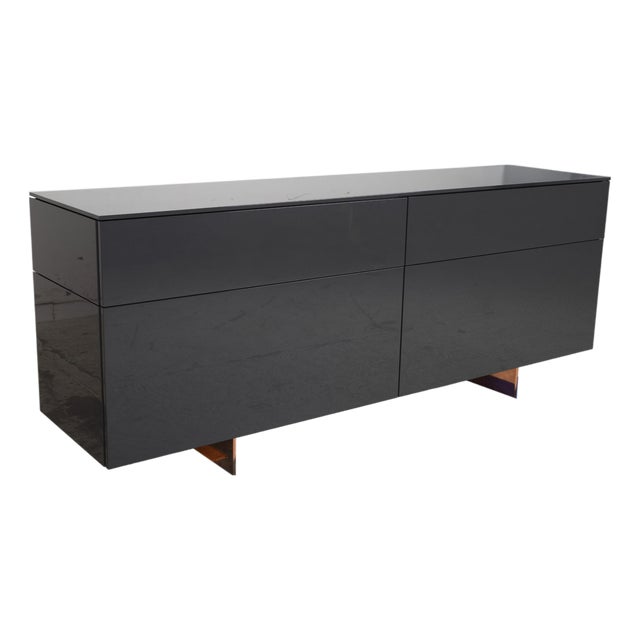 Interlübke Cube Change Sideboard Wood Grey Anthracite High Gloss from Lübke For Sale