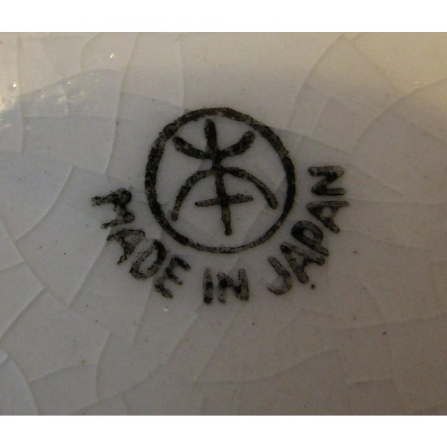 Vintage Japan Triple Handle Hand Made Hand Painted Pottery Floral Bowl For Sale - Image 12 of 13