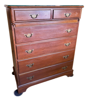 Vintage Cherry Wood 6 Drawer Chest