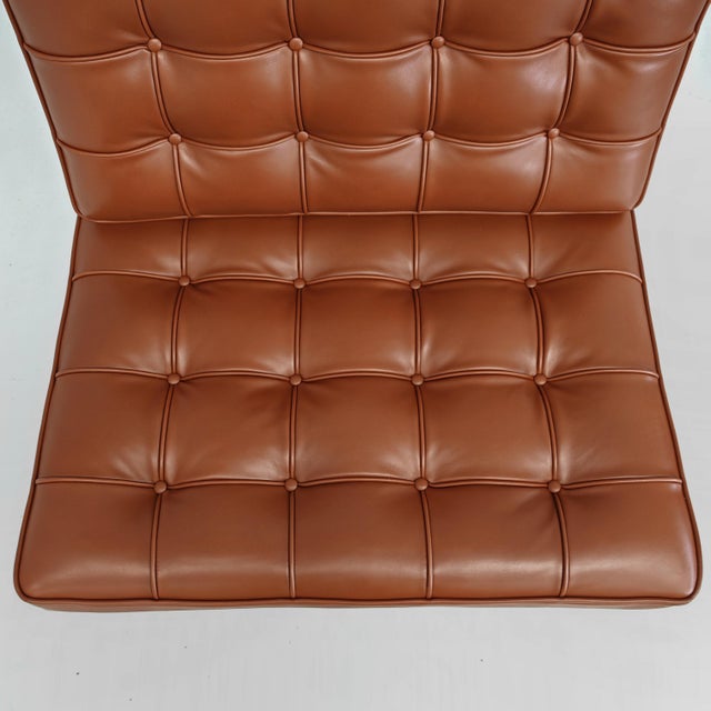 Barcelona Lounge Chairs in Tobacco Leather by Ludwig Mies van der Rohe for Knoll, 2010s, Set of 2 For Sale - Image 12 of 18