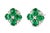 Mid 20th Century 14k White Gold Emerald Diamond Flower Stud Earrings Estate Floral, Pair For Sale - Image 4 of 4