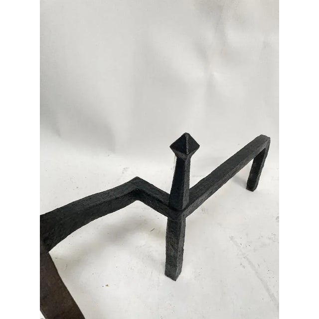 Black Wrought Iron Chenets, 1910s For Sale - Image 8 of 11