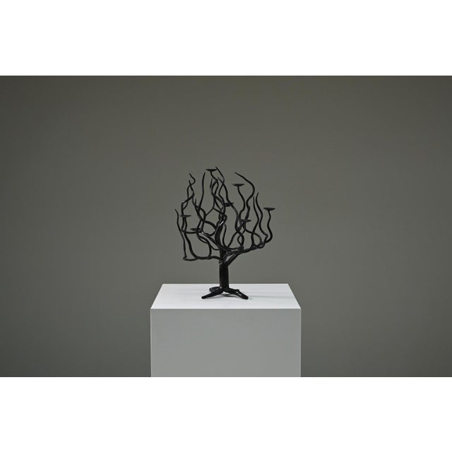 Brutalist Black Tree of Life Candleholder, 1970s For Sale - Image 9 of 9