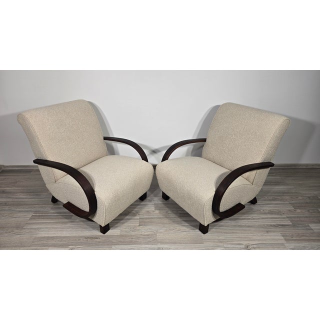 Art Deco Lounge Chairs from Jindřich Halabala, 1950s, Set of 2, in Restored conditions. Designed 1950 to 1959 I have...