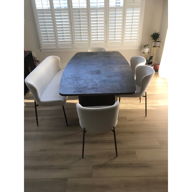 Arhaus Dining Table With 4 Upholstered Chairs + Bench in Excellent Condition For Sale - Image 11 of 14
