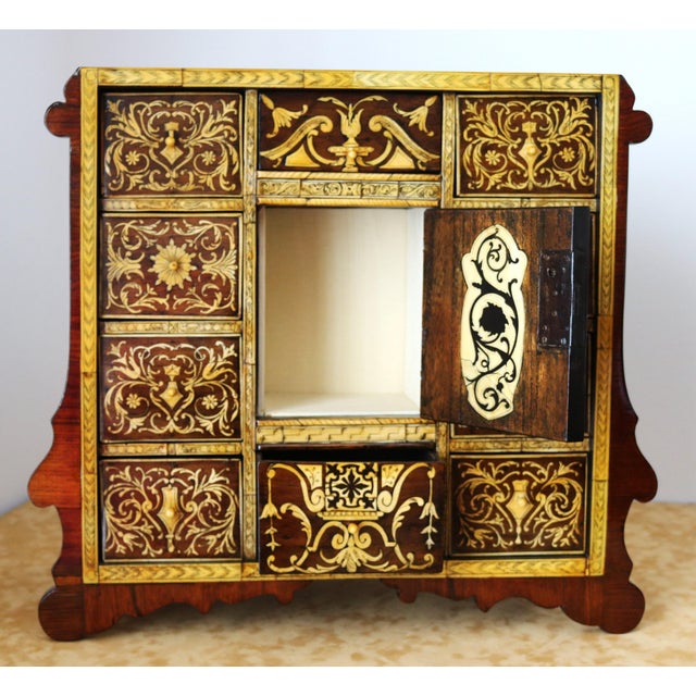 18th Century Baroque Inlaid Coin Cabinet For Sale - Image 9 of 18