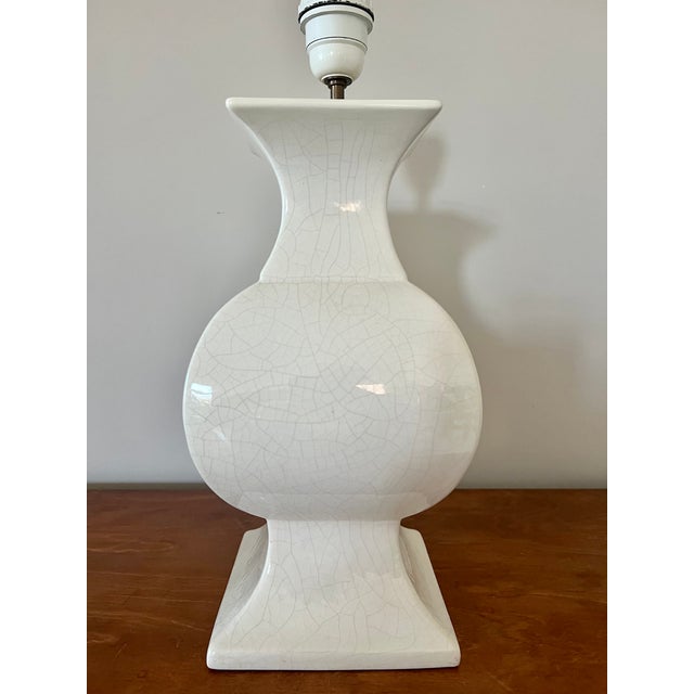 Vintage Crackle Glaze Ceramic Table Lamp, France, 1970s For Sale - Image 6 of 16