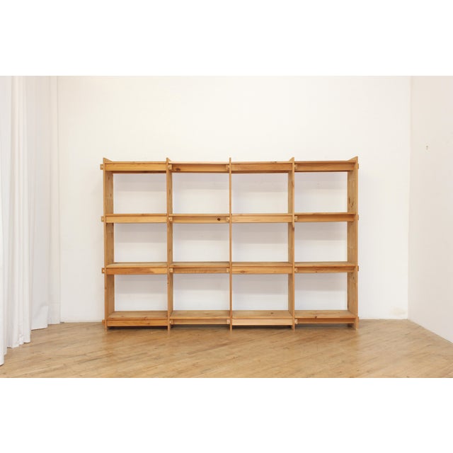 1970s Vintage Modular Pine Shelves- Constructivist Knockdown For Sale - Image 5 of 9