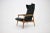 Oak & Bouclé Upholstery Wing Chair, Czechoslovakia, 1960s For Sale - Image 3 of 11
