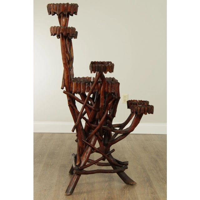 Late 19th Century Antique 19th Century 7 Arm Hickory Twig Plant Stand For Sale - Image 5 of 13