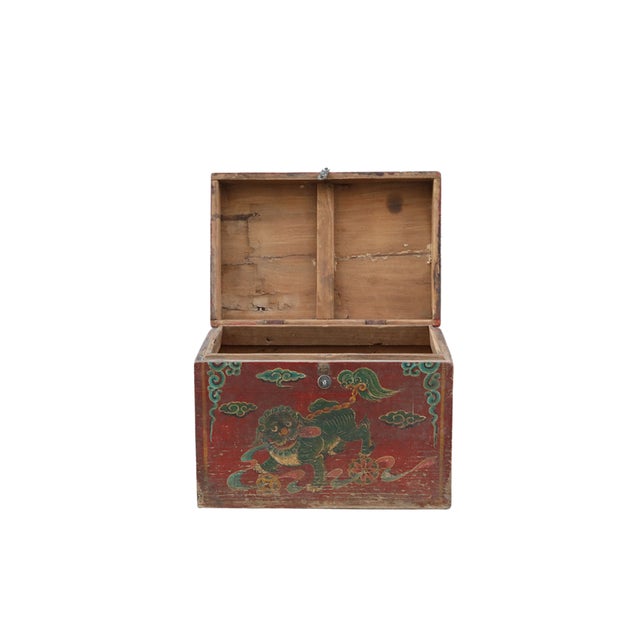 Chinese Vintage Chinese Painted Chest For Sale - Image 3 of 4