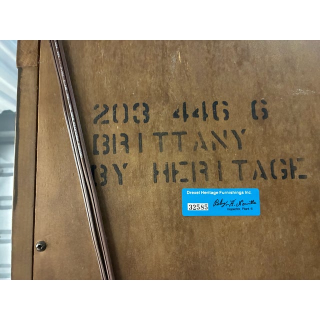 Brown Vintage Drexel Heritage Brittany Collection Louis XV Style Provincial China Hutch Display For Sale - Image 8 of 11