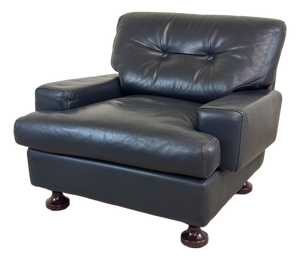 Dark Brown Leather Armchair from Cinova, Italy, 1970s
