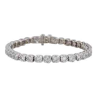 4.40ctw Diamond Tennis Bracelet 10k White Gold 7" 4.6mm For Sale