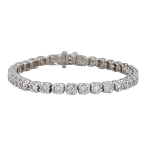 4.40ctw Diamond Tennis Bracelet 10k White Gold 7" 4.6mm