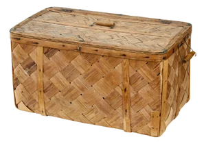 Antique Swedish Woven Pine Basket, 1890