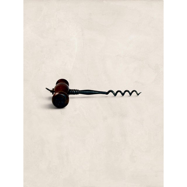 Late 19th Century Late 19th Century English Victorian Oak & Steel T-Handle Corkscrew For Sale - Image 5 of 7