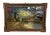 Wood Vintage Framed Moonlit Windmill Landscape Painting With Coastal Harbor Scene. For Sale - Image 7 of 10